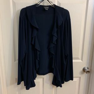 Navy blue ruffled cardigan size 2x